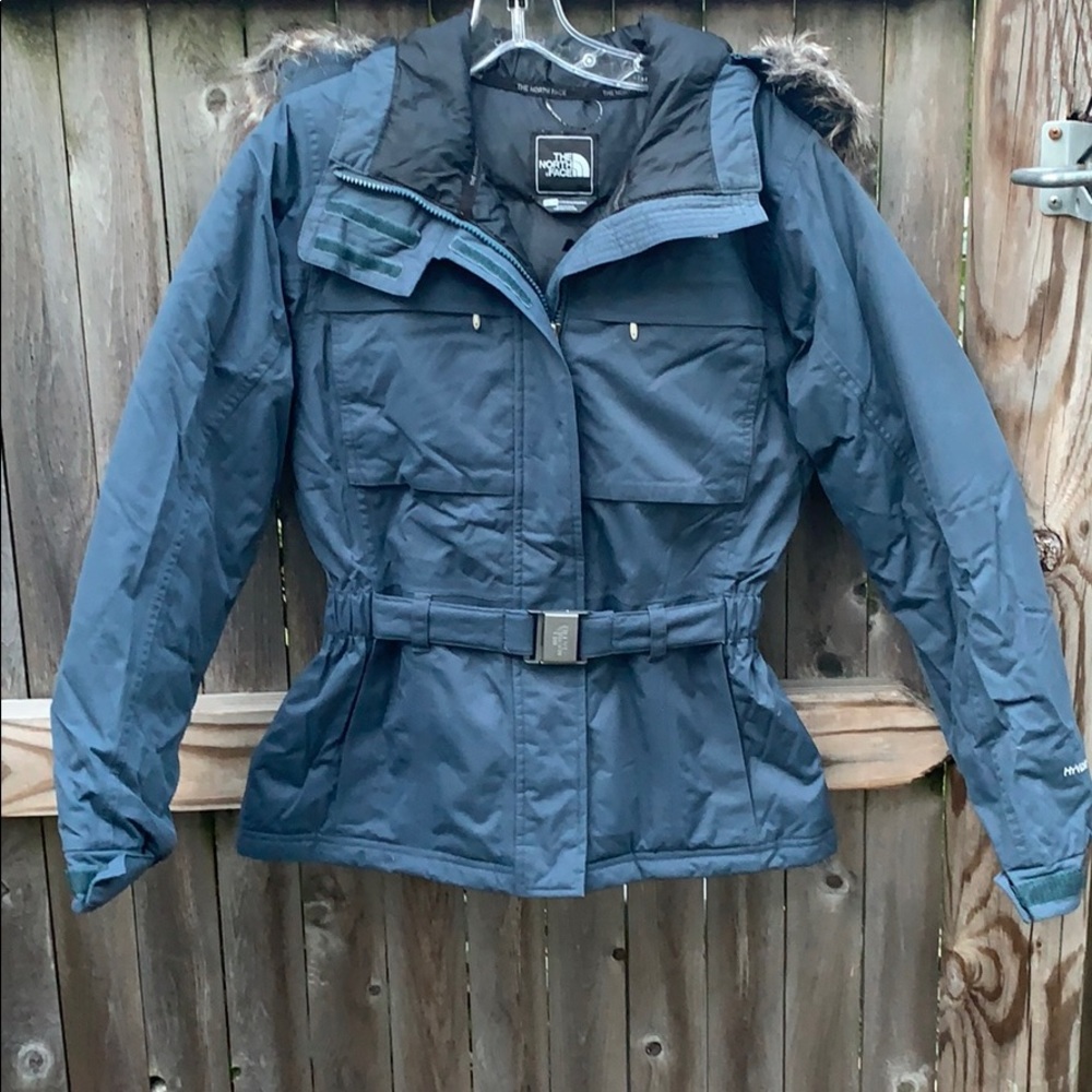 The North Face XS goose down filled hooded coat. - Picture 1 of 9